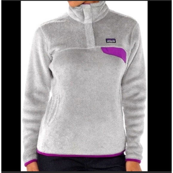 Patagonia RARE Re-Tool Snap T Fleece Pullover Gray Purple - Picture 13 of 13